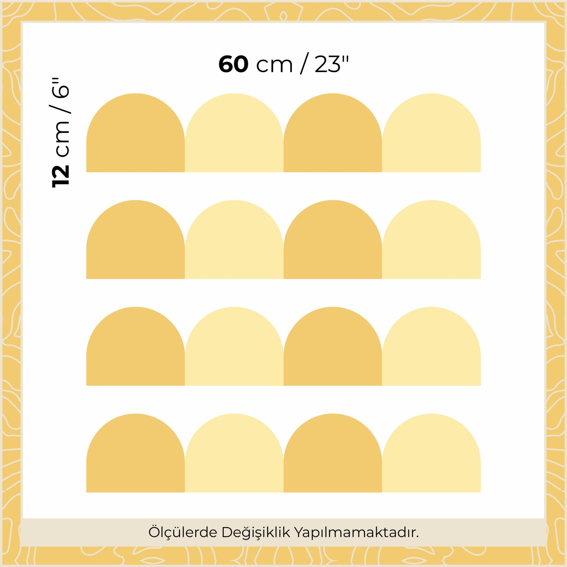 Peel & Stick Mini İki Renk Panel Sticker Koyu Sarı - Açık Sarı