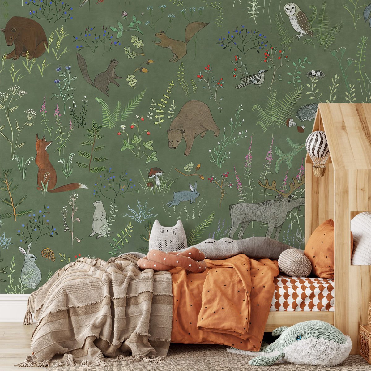 Orman Dostları Yeşil Duvar Kağıdı