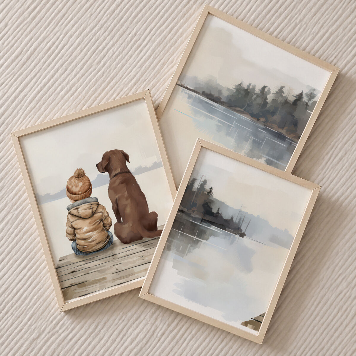 Küçük Çocuk ve Köpek Poster Seti