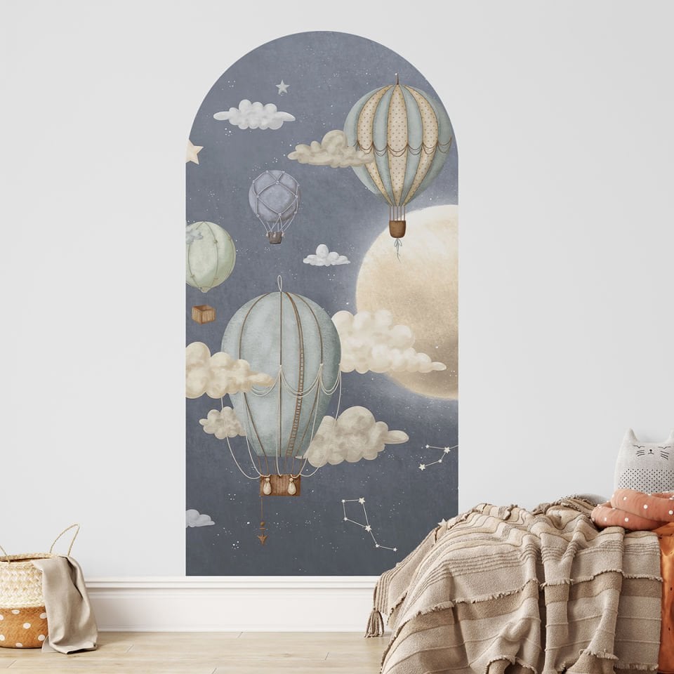 Uçan Balonlar Mavi Arch Sticker