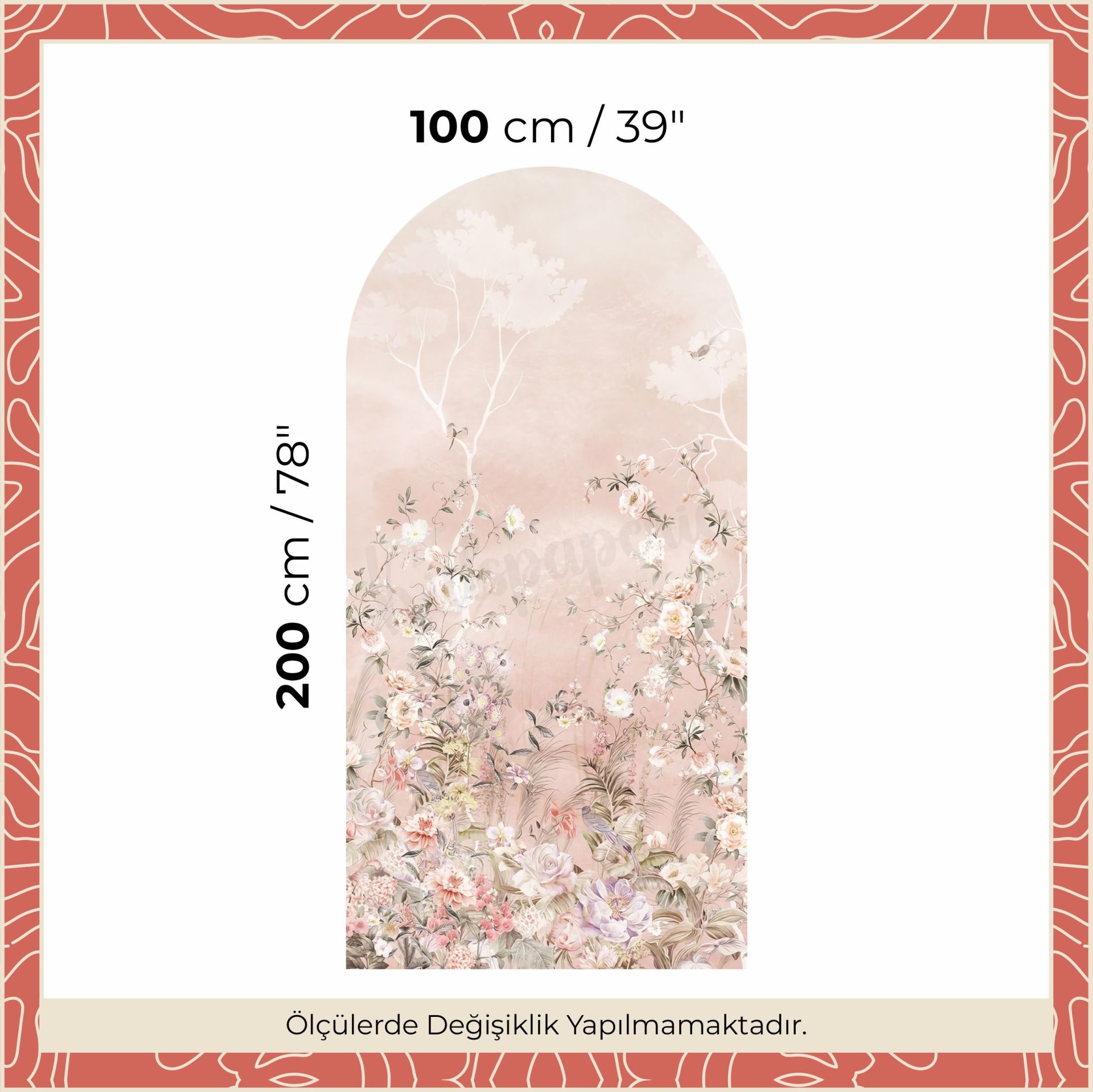 Pembe Gökyüzü ve Güller Arch Sticker