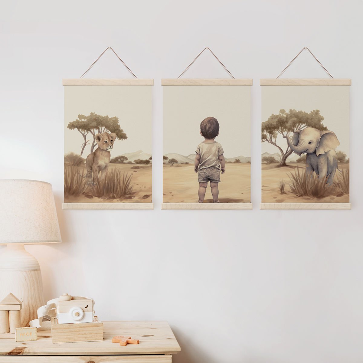 Safari Çocuk Set Dekor Tablo