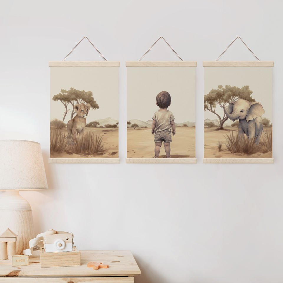 Safari Çocuk Set Dekor Tablo