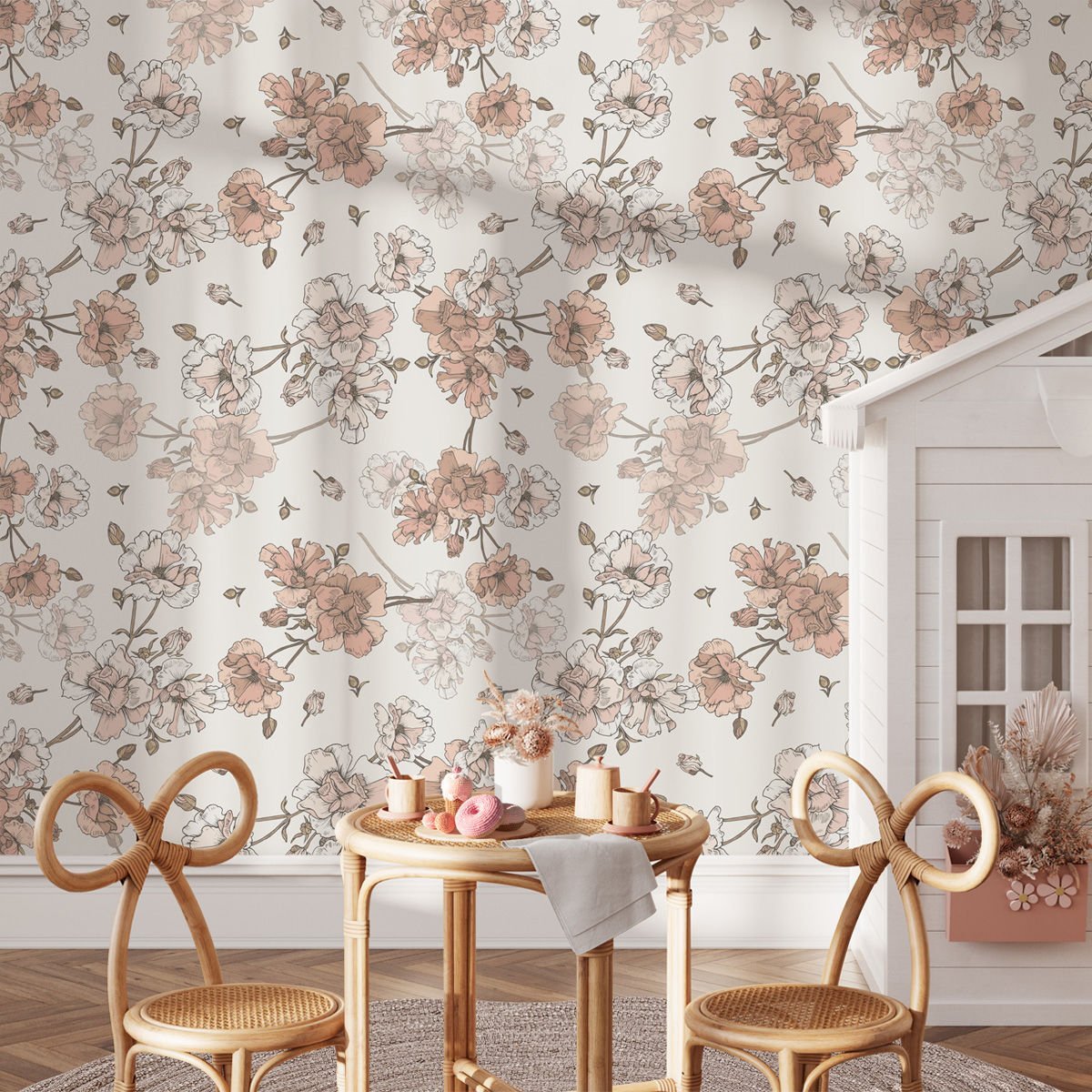 Somon Pembe Karanfiller Duvar Kağıdı