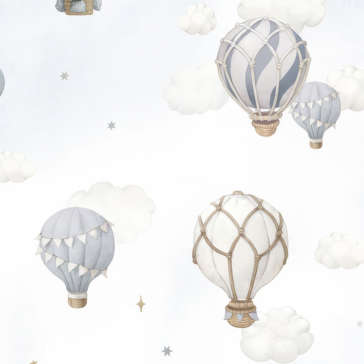 Mavi Balonlar ve Bulutlar Duvar Kağıdı