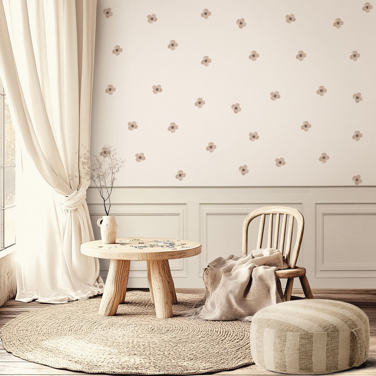 Kahverengi Çiçekler 2 Sticker