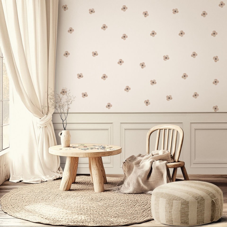 Kahverengi Çiçekler 2 Sticker