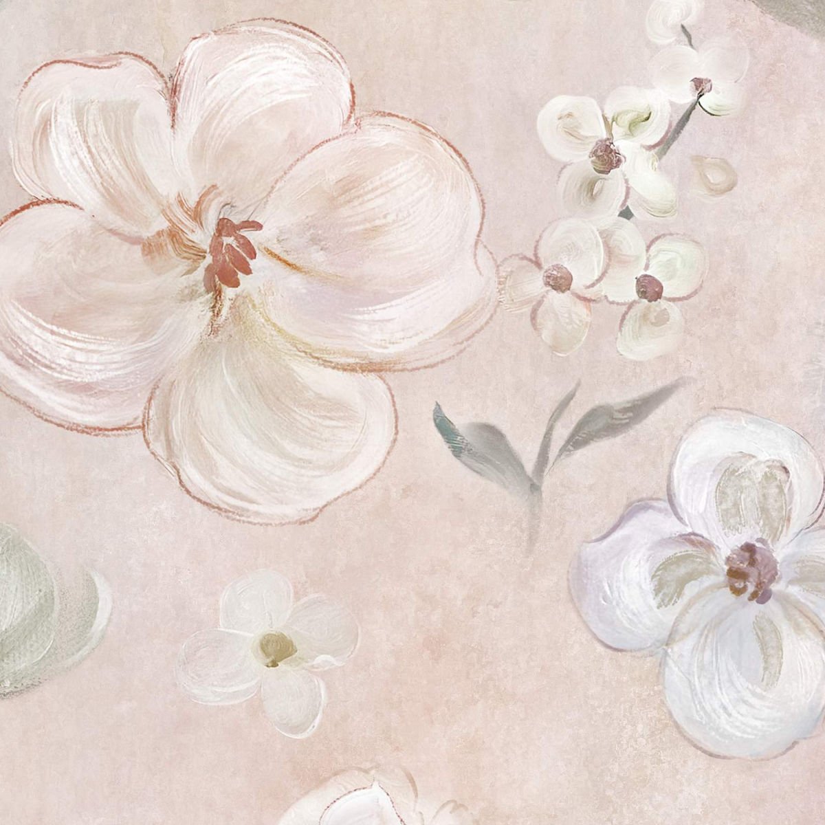 Büyük Sulu Boya Çiçekler Duvar Kağıdı