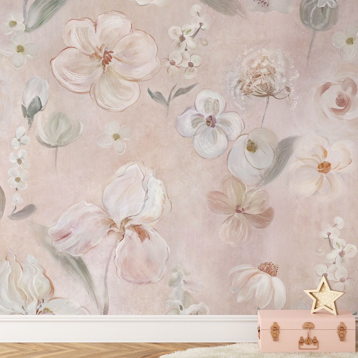 Büyük Sulu Boya Çiçekler Duvar Kağıdı