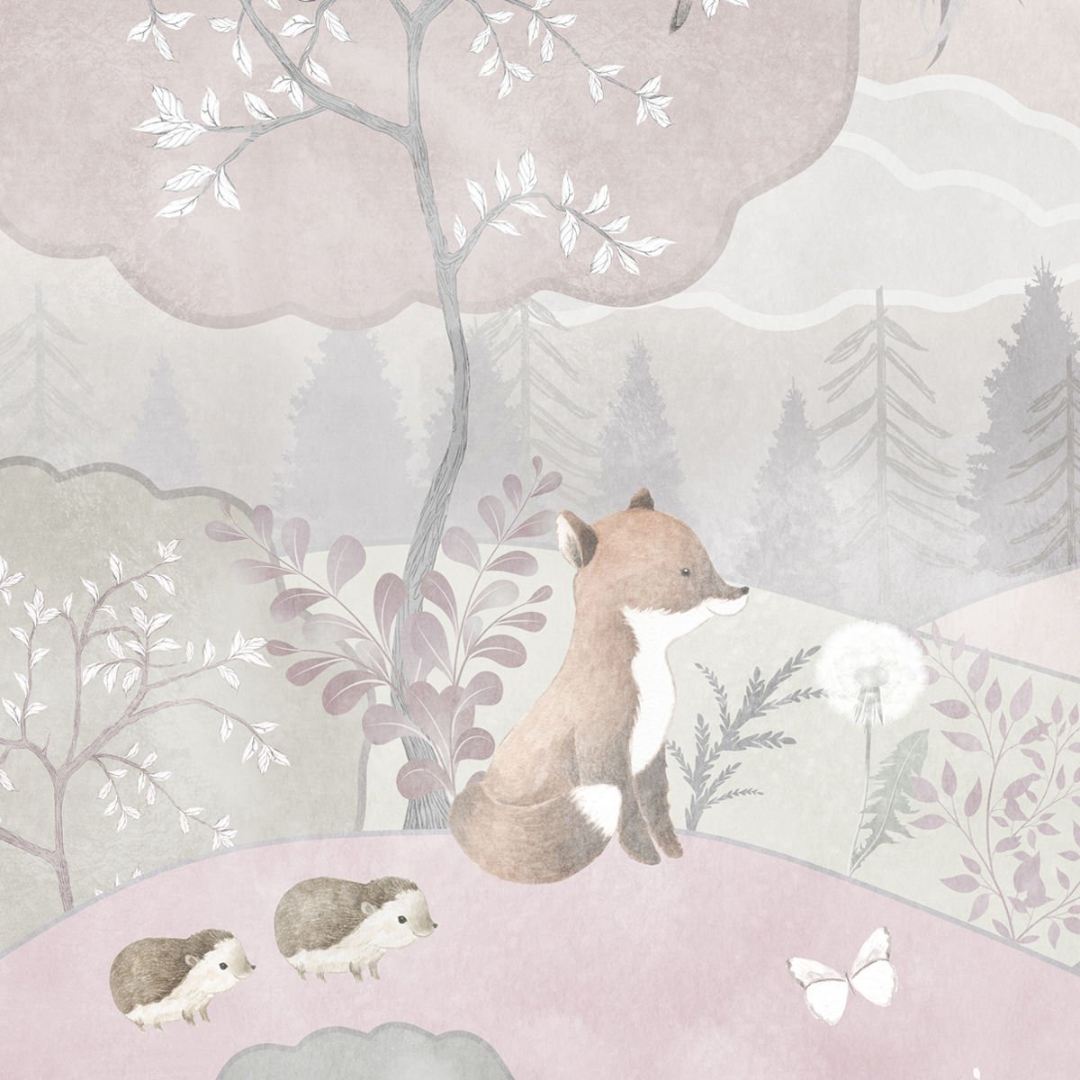 Soft Renkli Masal Ormanı Duvar Kağıdı