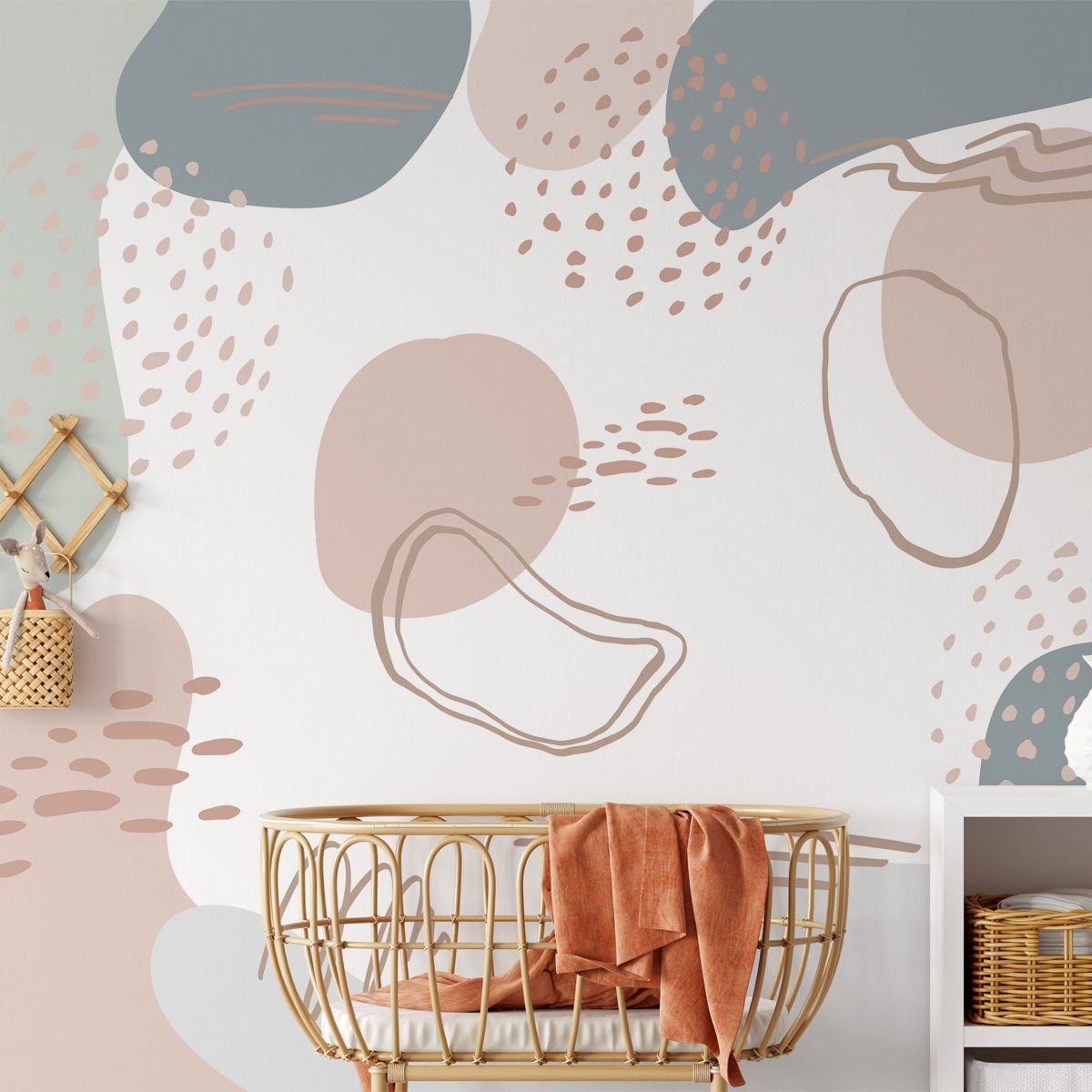 Soyut Şekiller Mavi Duvar Kağıdı