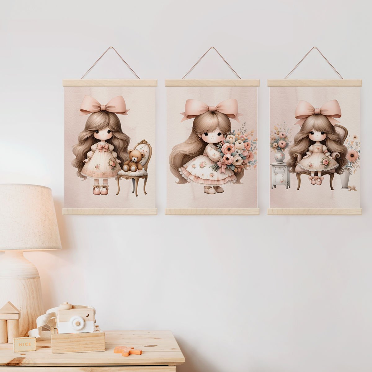 Minik Kız Set 1 Dekor Tablo