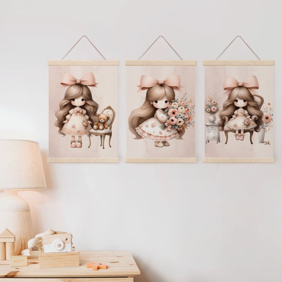 Minik Kız Set 1 Dekor Tablo