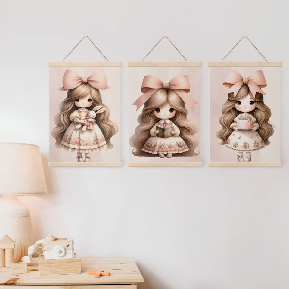 Minik Kız Set 2 Dekor Tablo