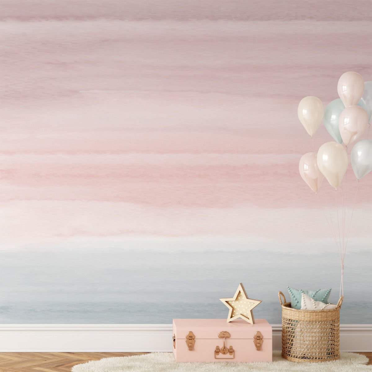 Sulu Boya Geçişler Pembe Duvar Kağıdı