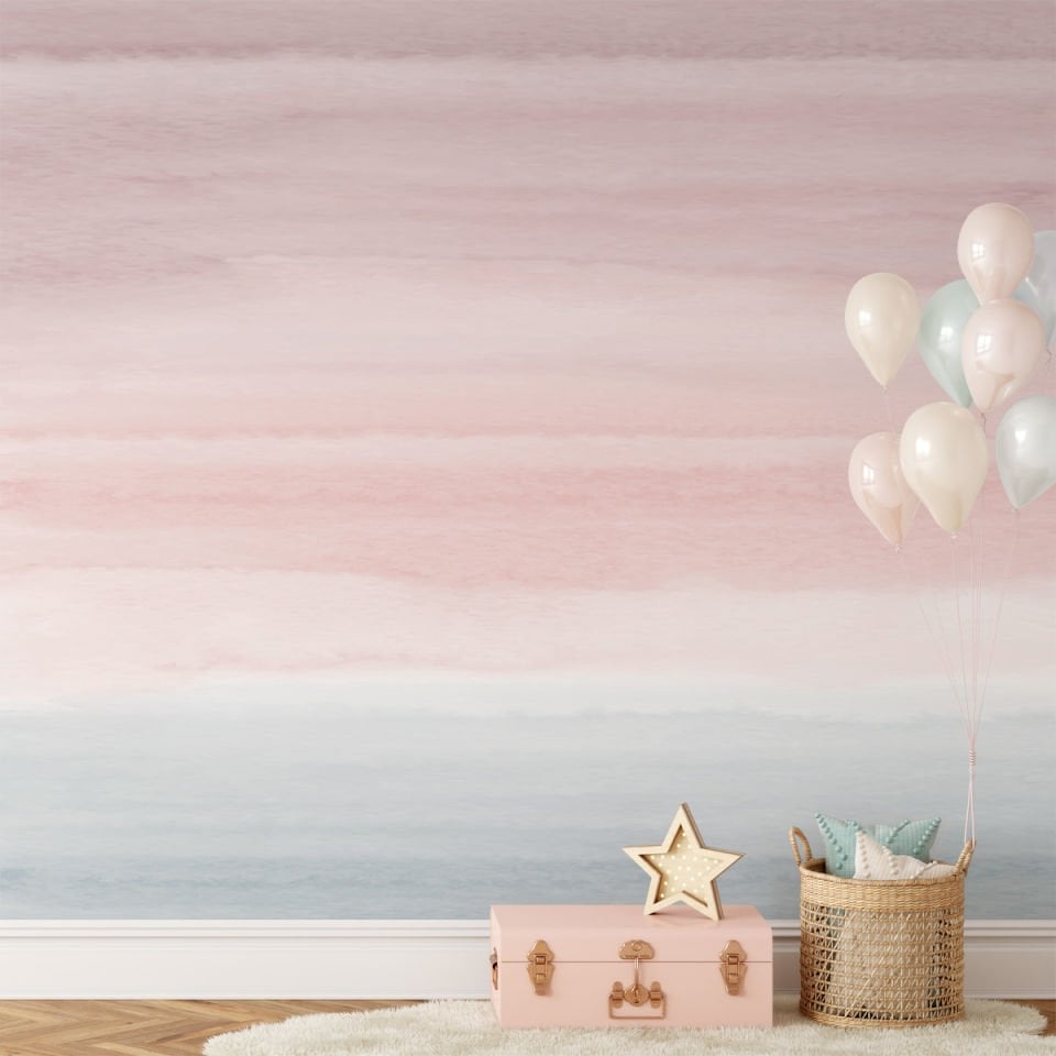 Sulu Boya Geçişler Pembe Duvar Kağıdı