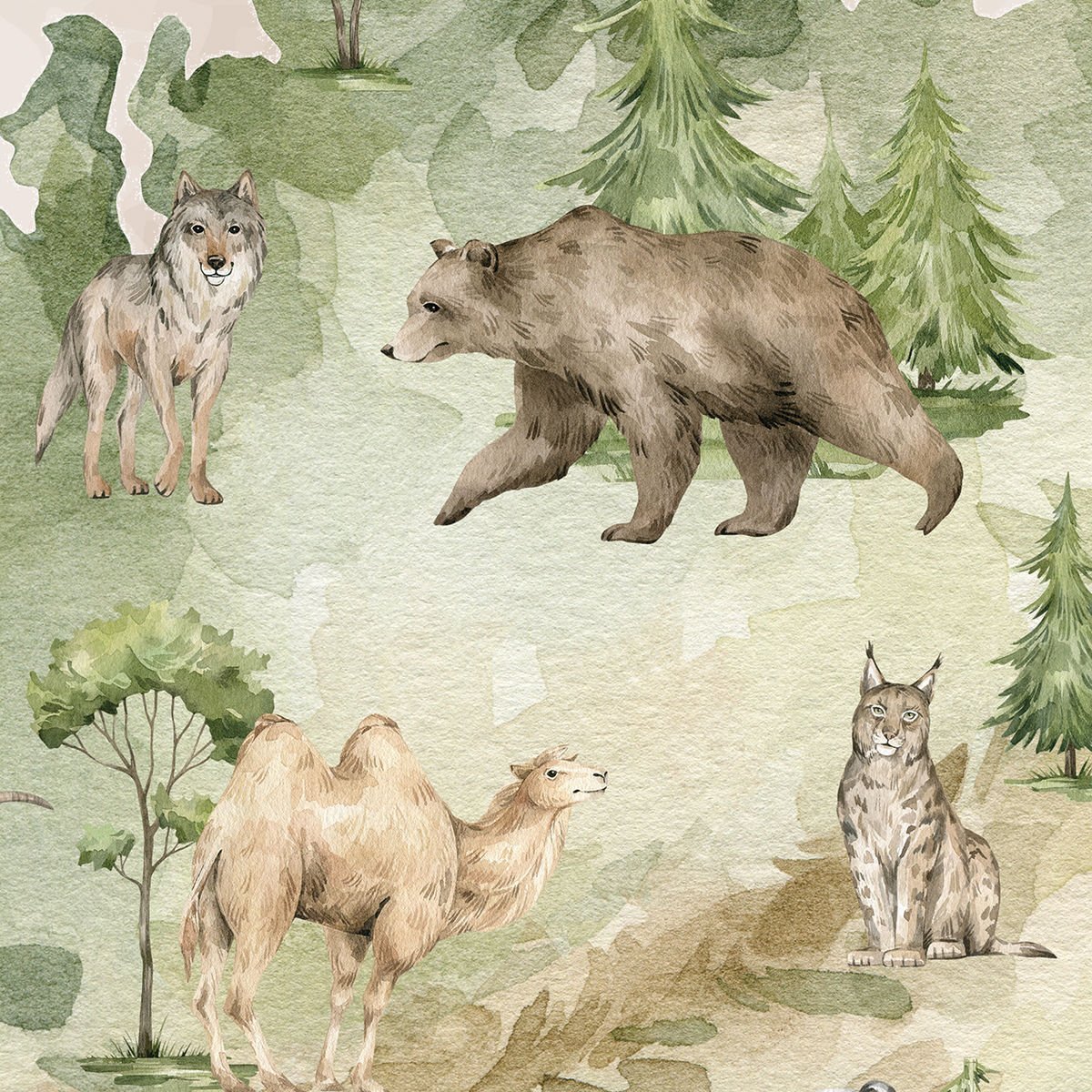 Sulu Boya Harita Duvar Kağıdı