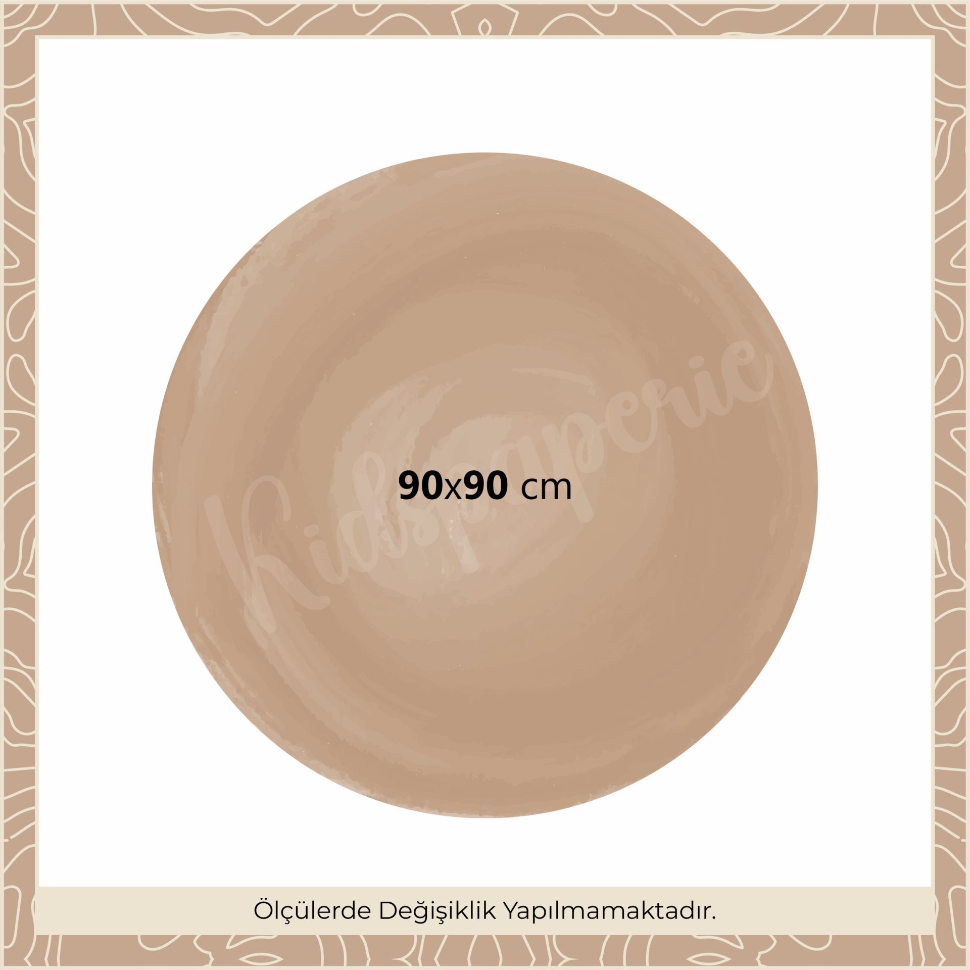 Sulu Boya Daire Sticker Kahverengi