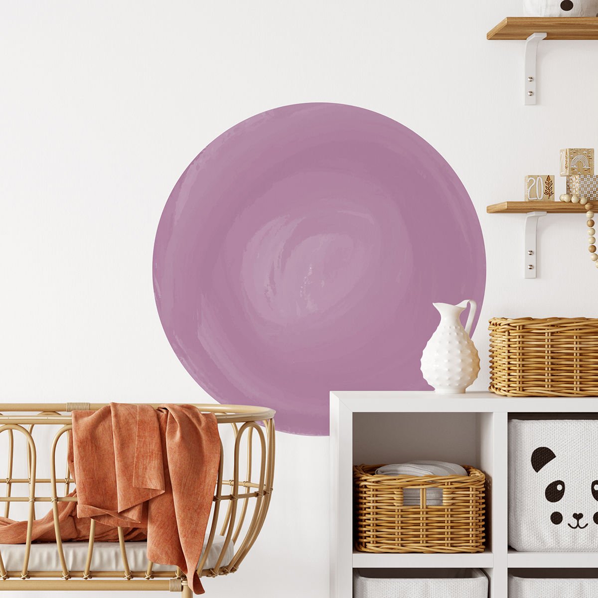 Sulu Boya Daire Sticker Mor