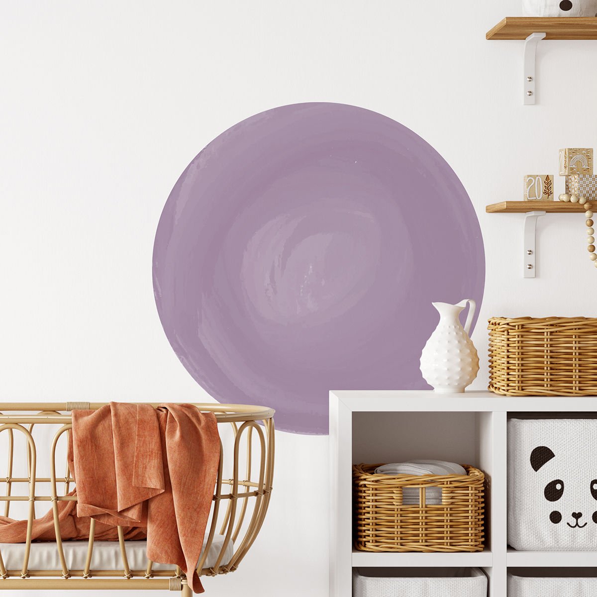 Sulu Boya Daire Sticker Lila