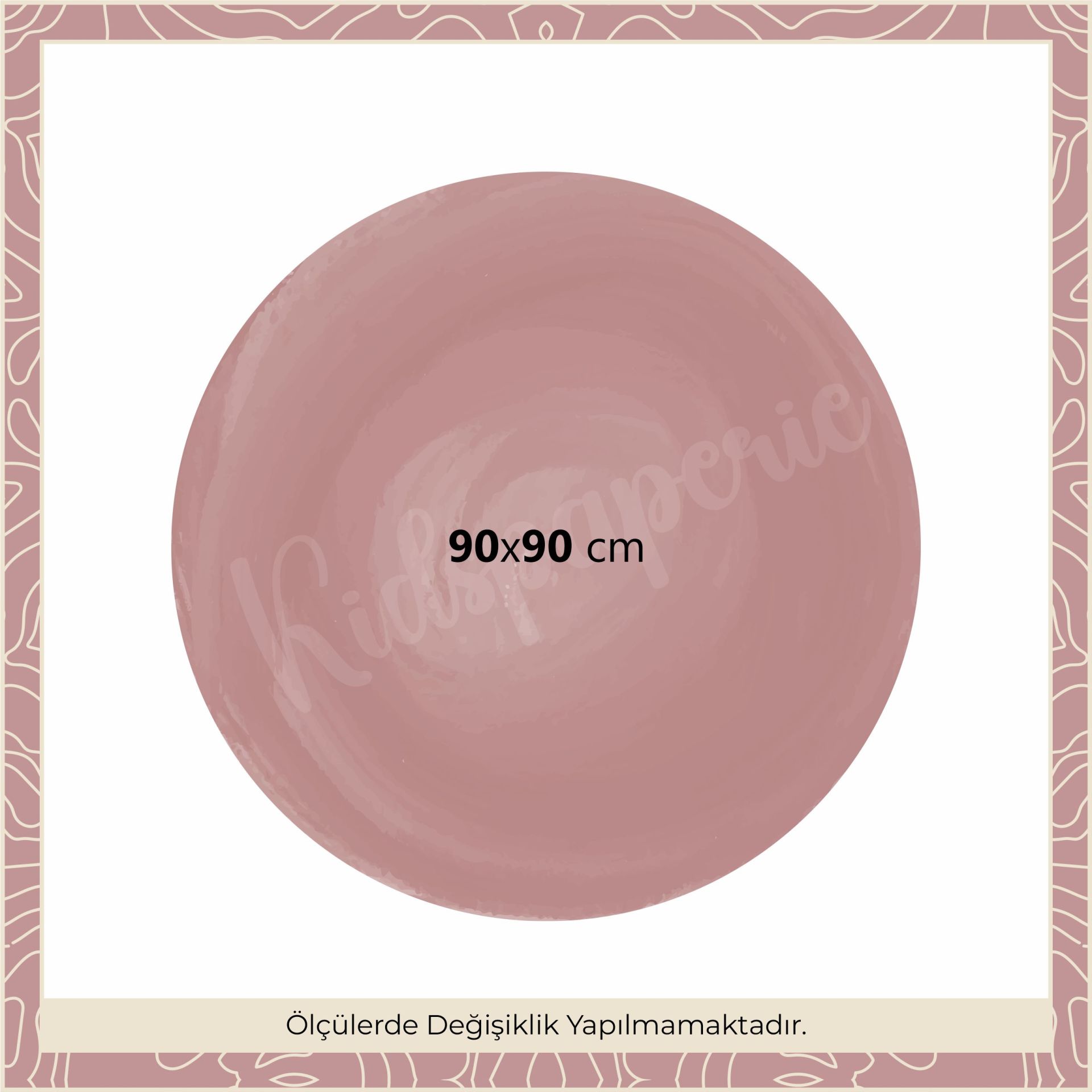 Sulu Boya Daire Sticker Koyu Pembe