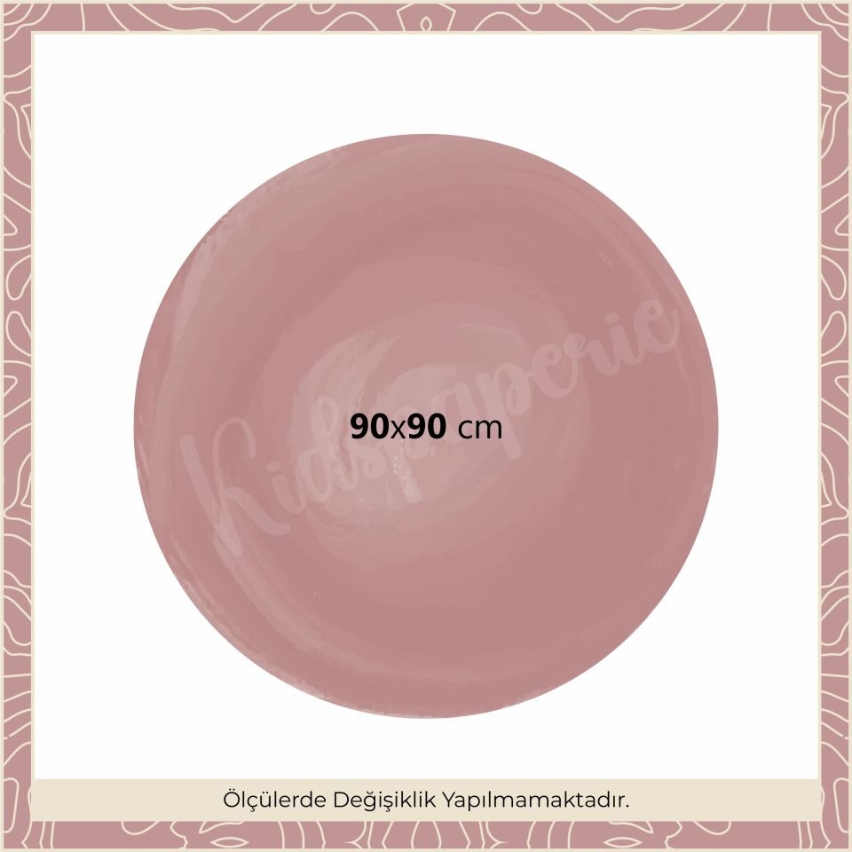 Sulu Boya Daire Sticker Koyu Pembe