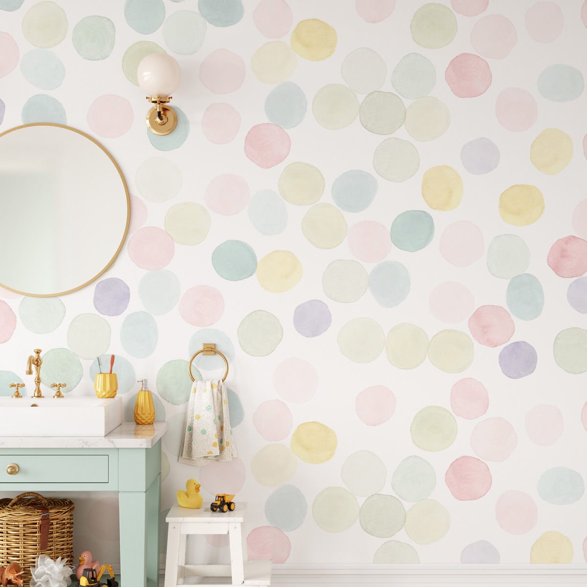 Sulu Boya Puantiyeler Duvar Kağıdı