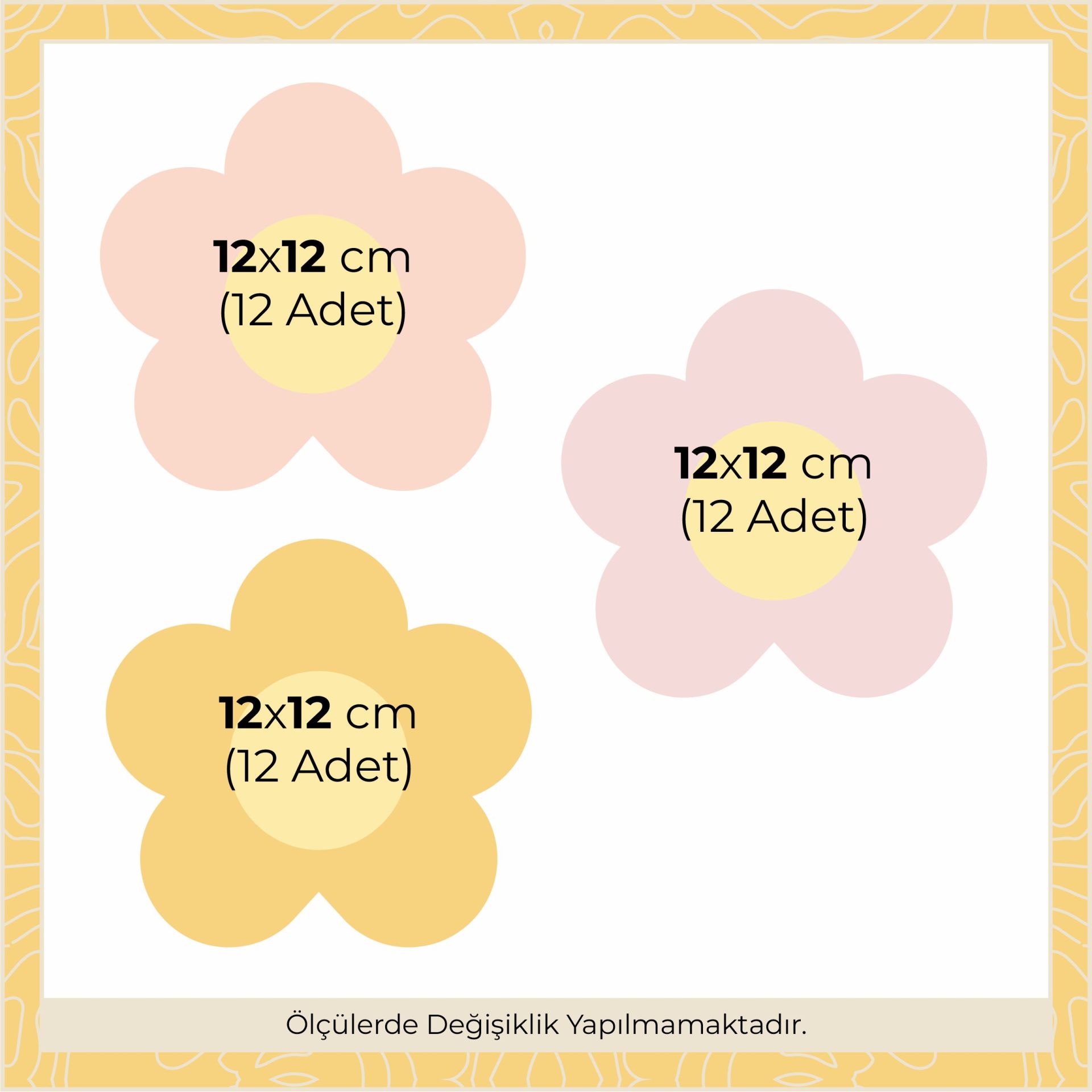 Küçük Boy Papatyalar Sticker Koyu Sarı