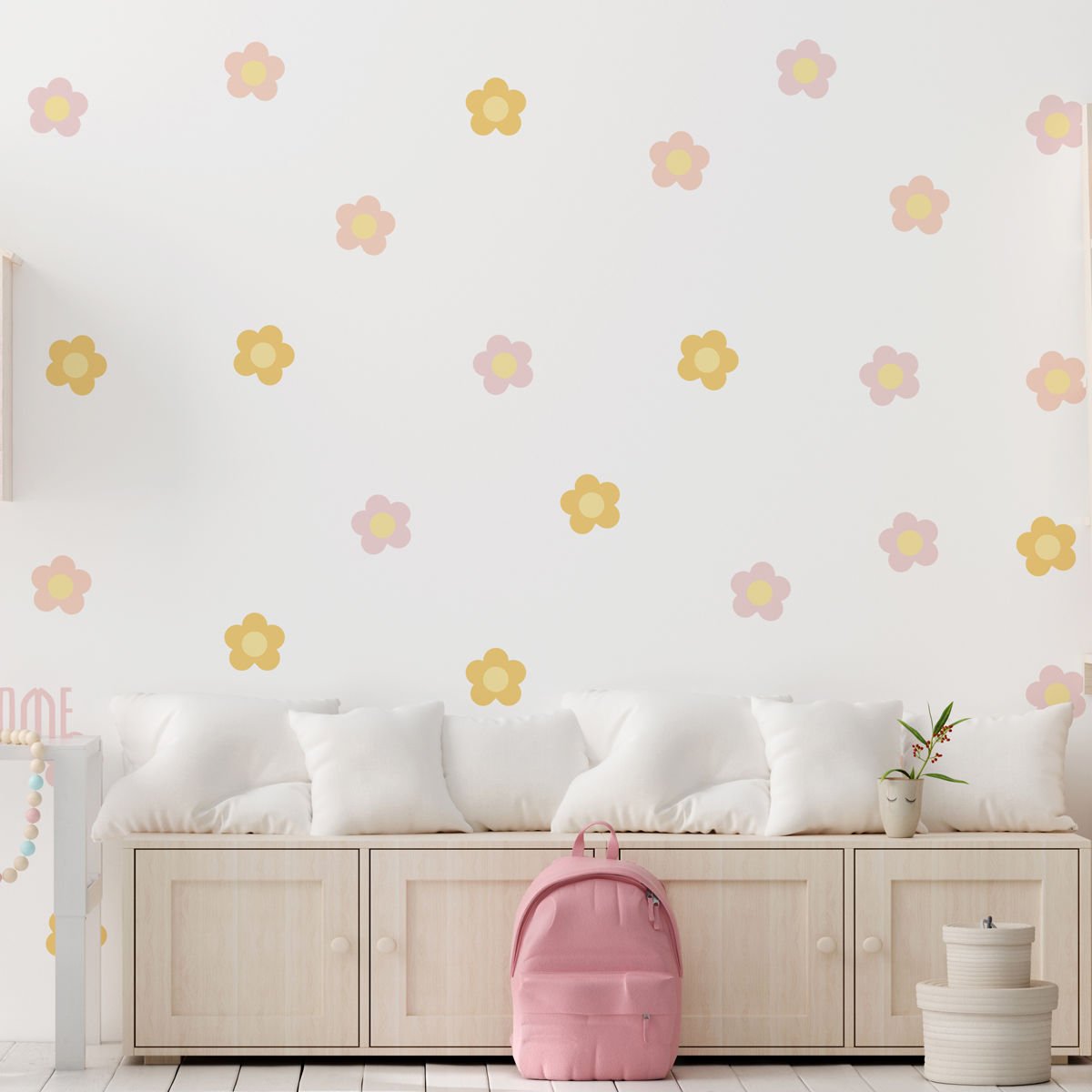 Küçük Boy Papatyalar Sticker Koyu Sarı