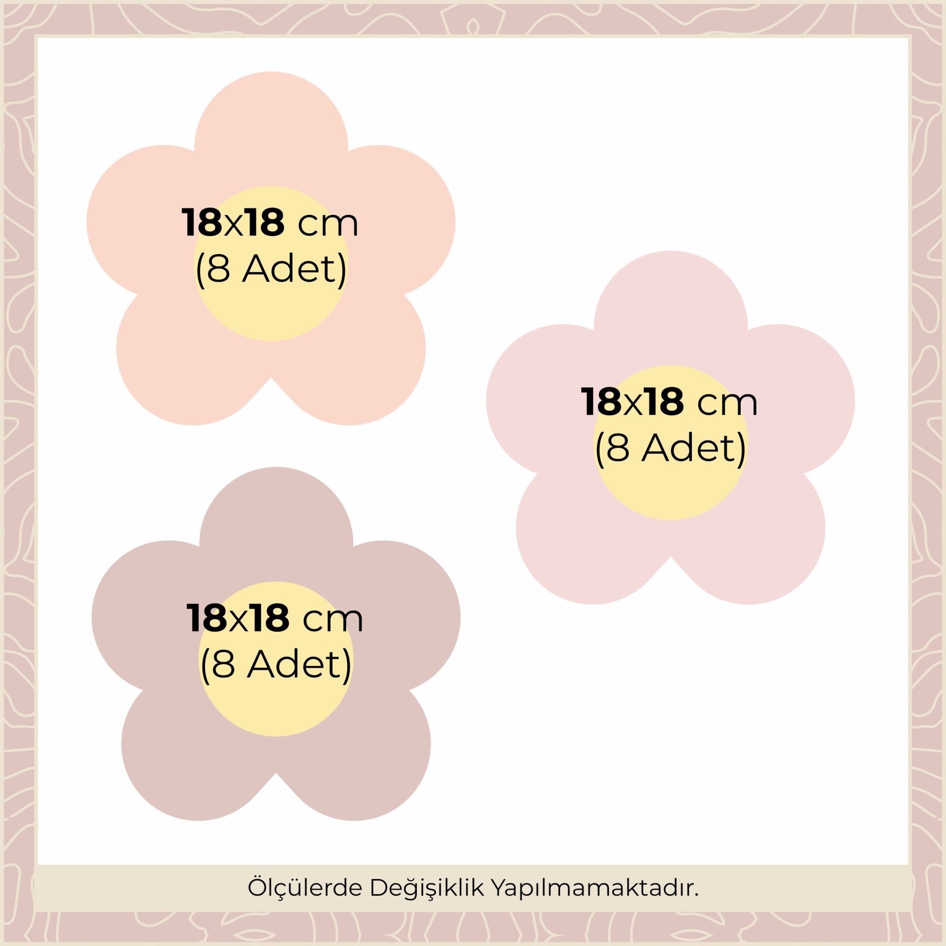 Orta Boy Papatyalar Sticker Gül Kurusu