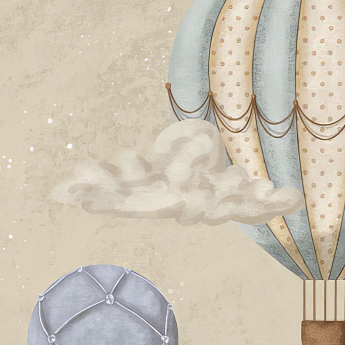 Uçan Balonlar Bej 1 Duvar Kağıdı