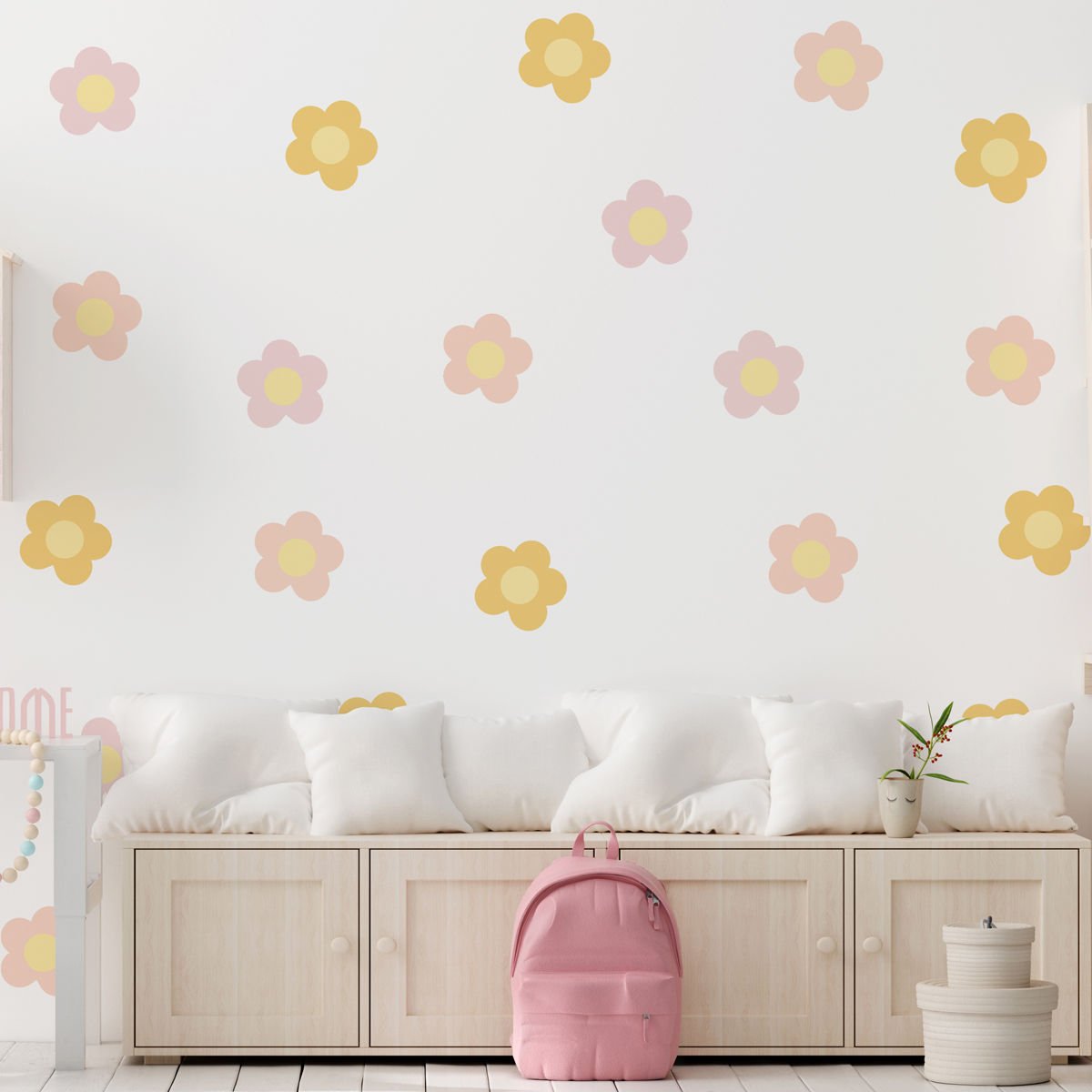 Orta Boy Papatyalar Sticker Koyu Sarı