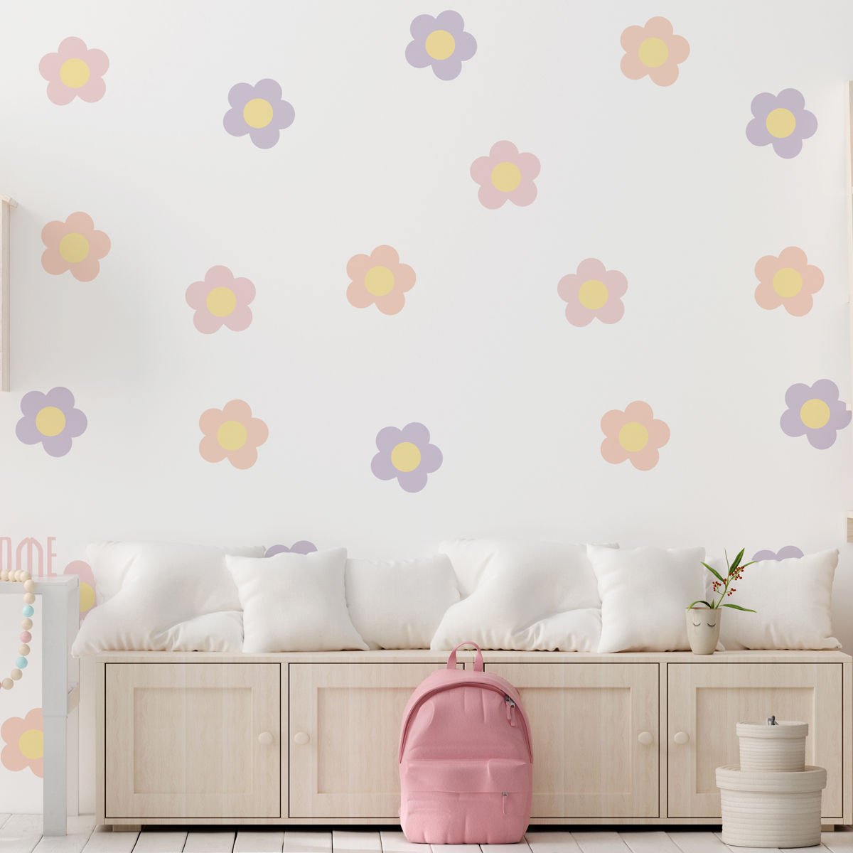 Orta Boy Papatyalar Sticker Lila