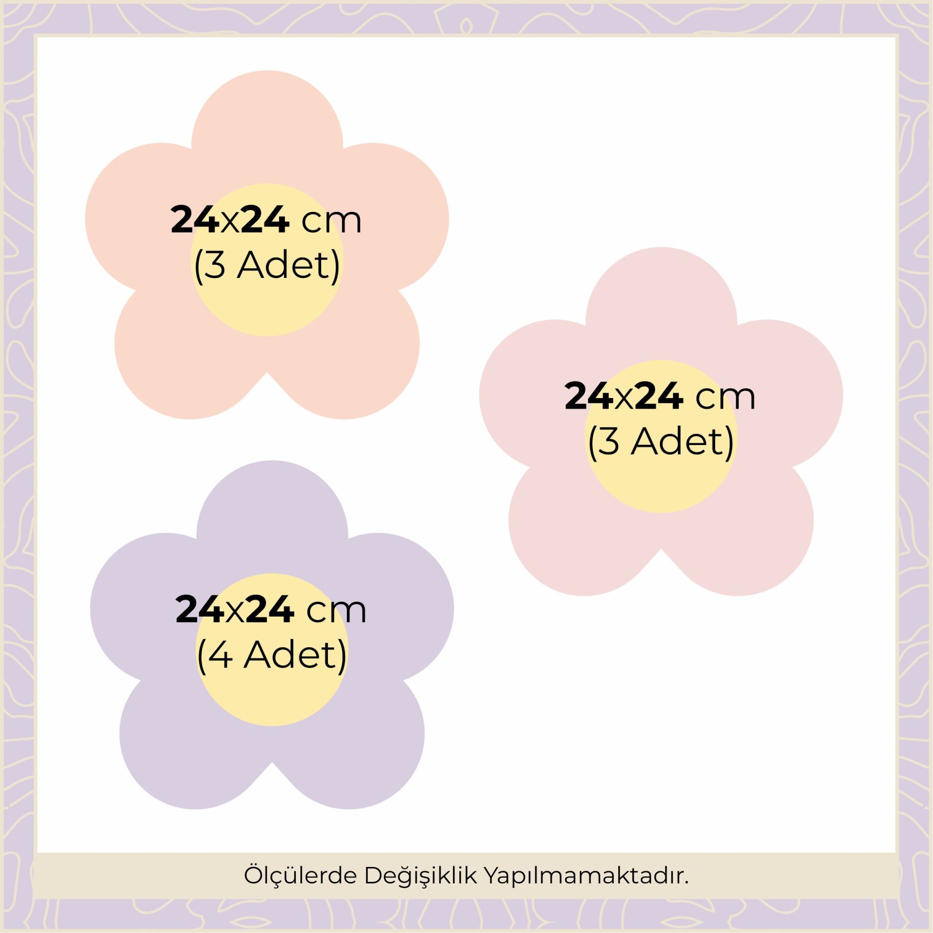 Büyük Boy Papatyalar Sticker Lila