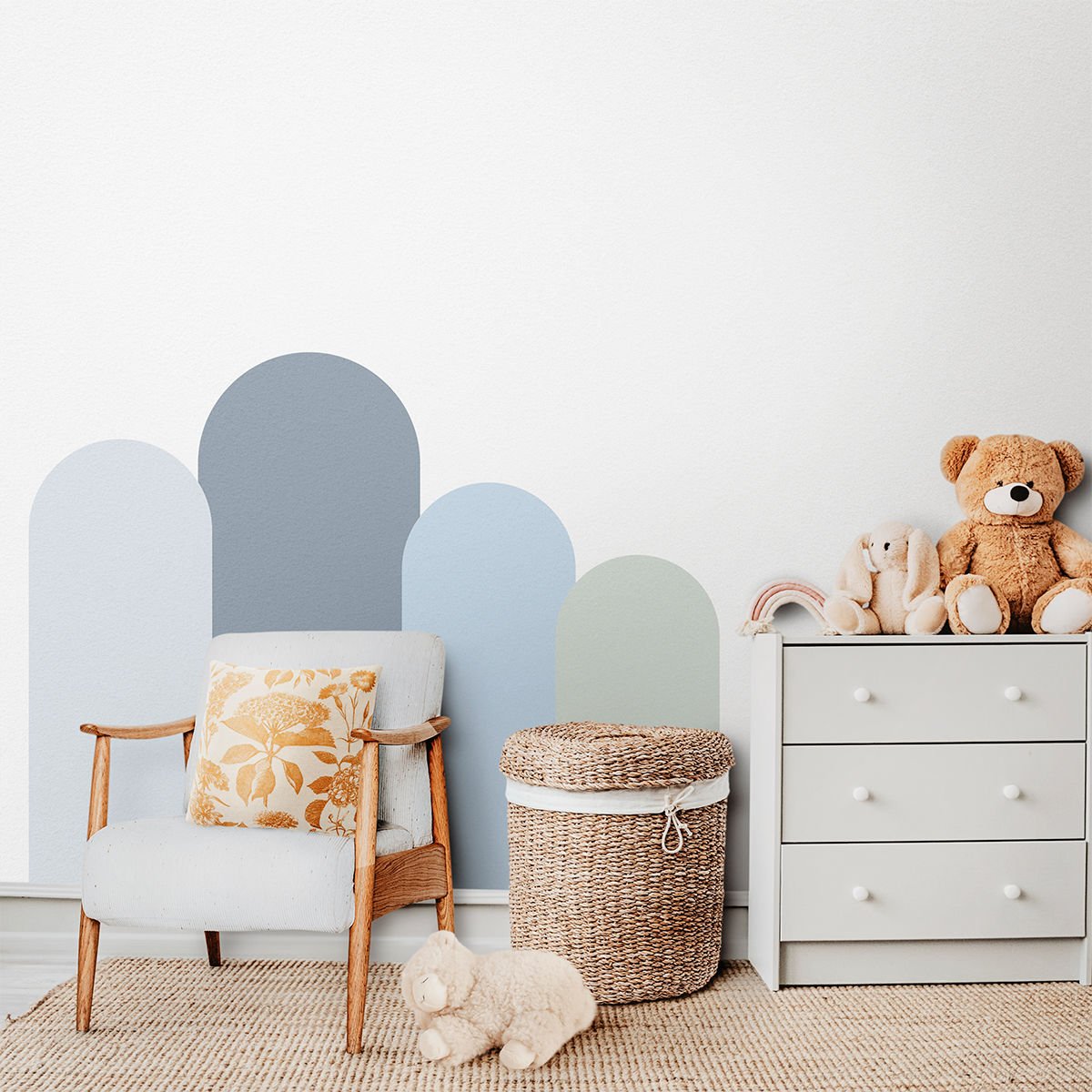 Renkli Arch Sticker Gece Mavi