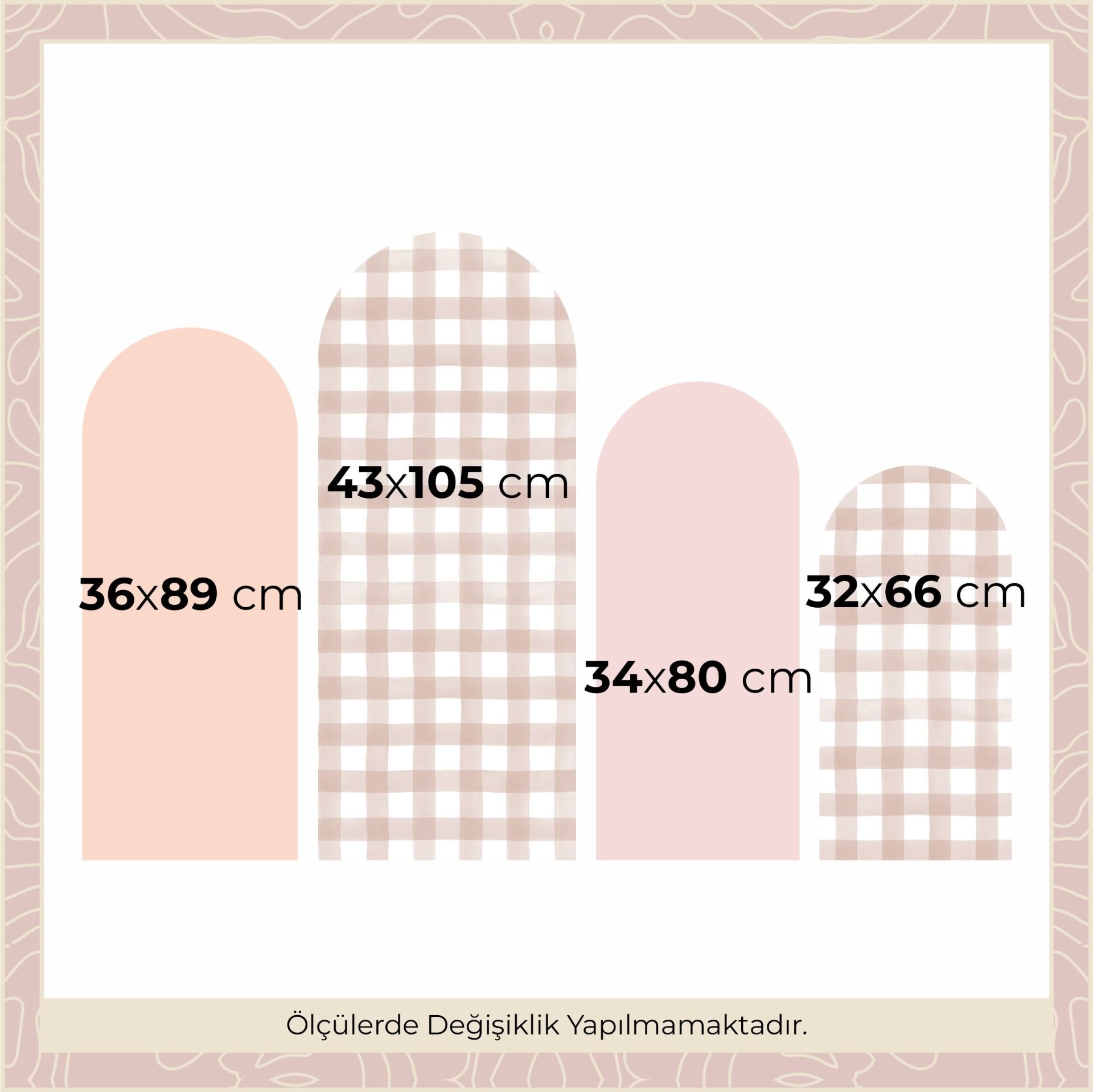 Kareli Arch Sticker Pembe