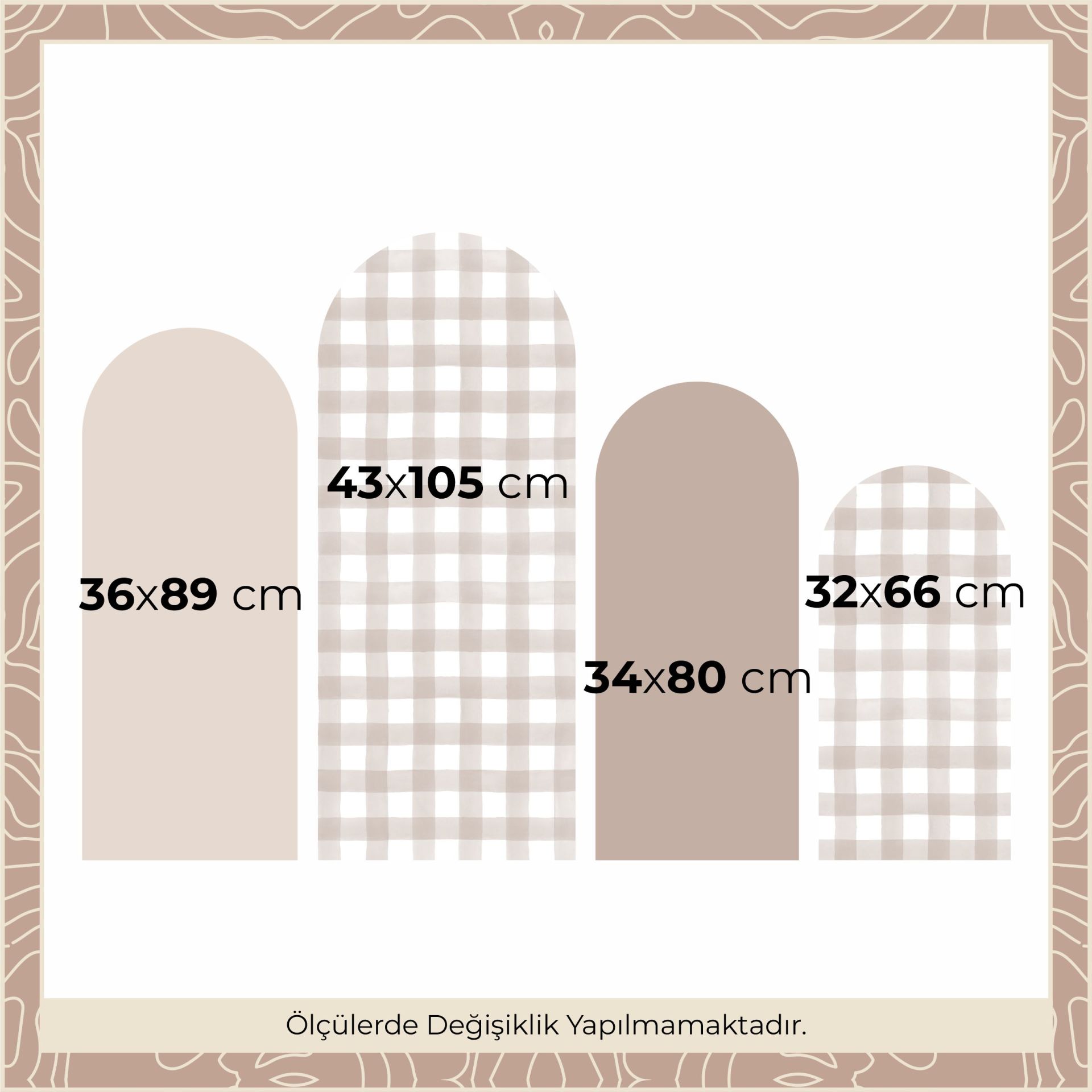 Kareli Arch Sticker Kahverengi