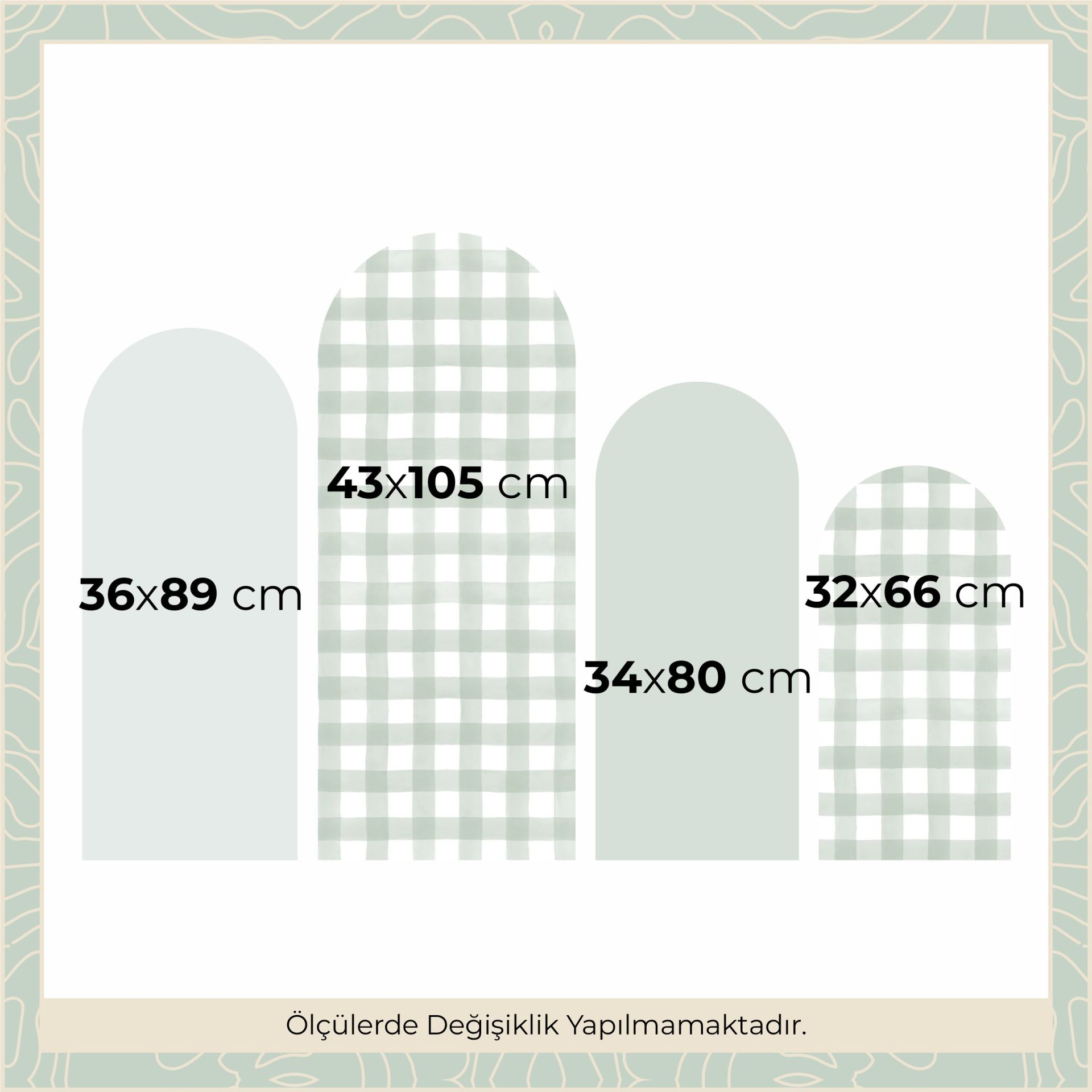 Kareli Arch Sticker Yeşil