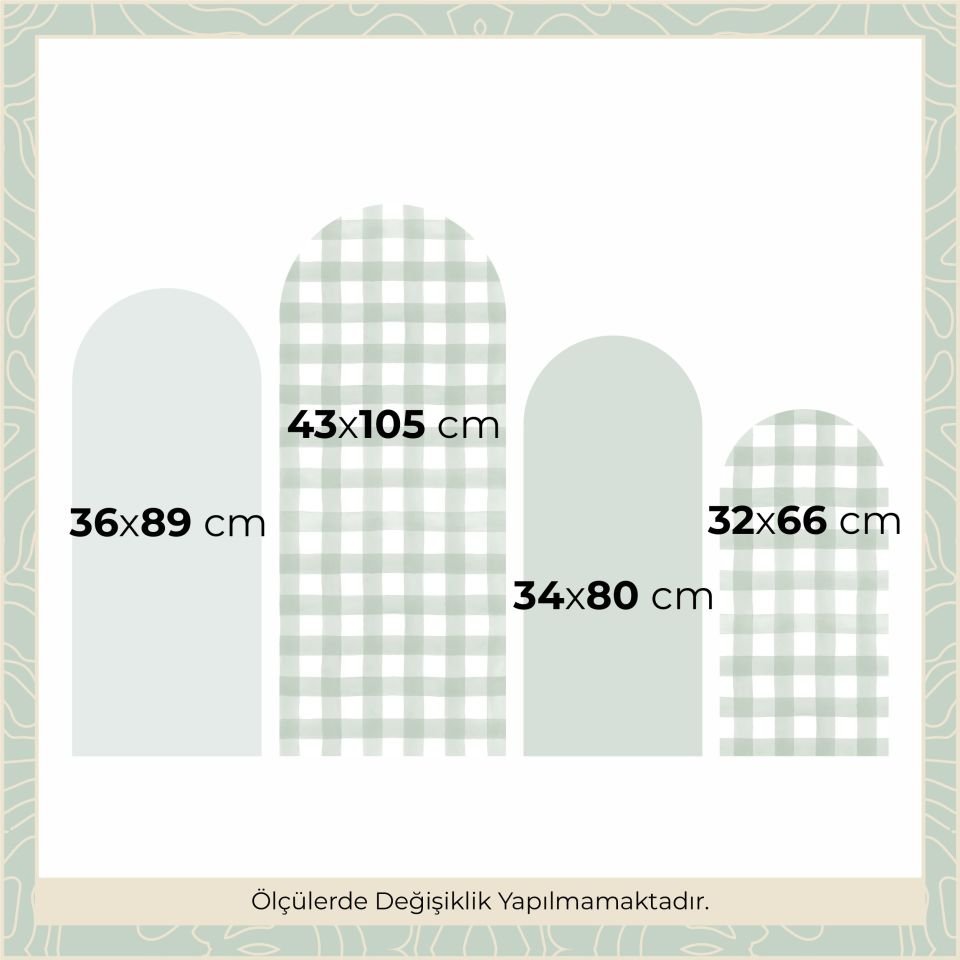 Kareli Arch Sticker Yeşil