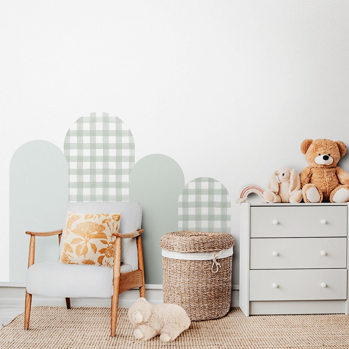 Kareli Arch Sticker Yeşil