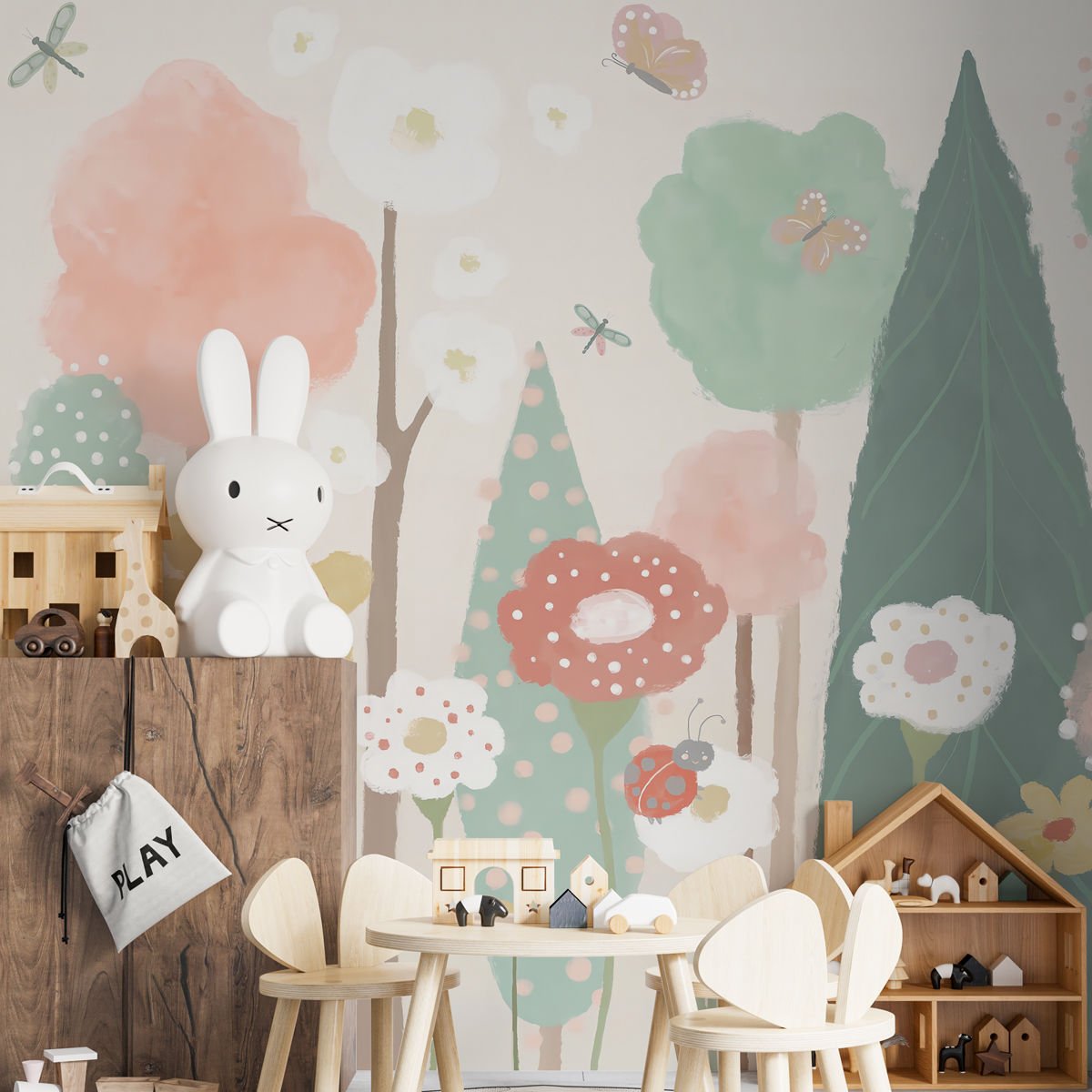 Sulu Boya Masal Ormanı Duvar Kağıdı