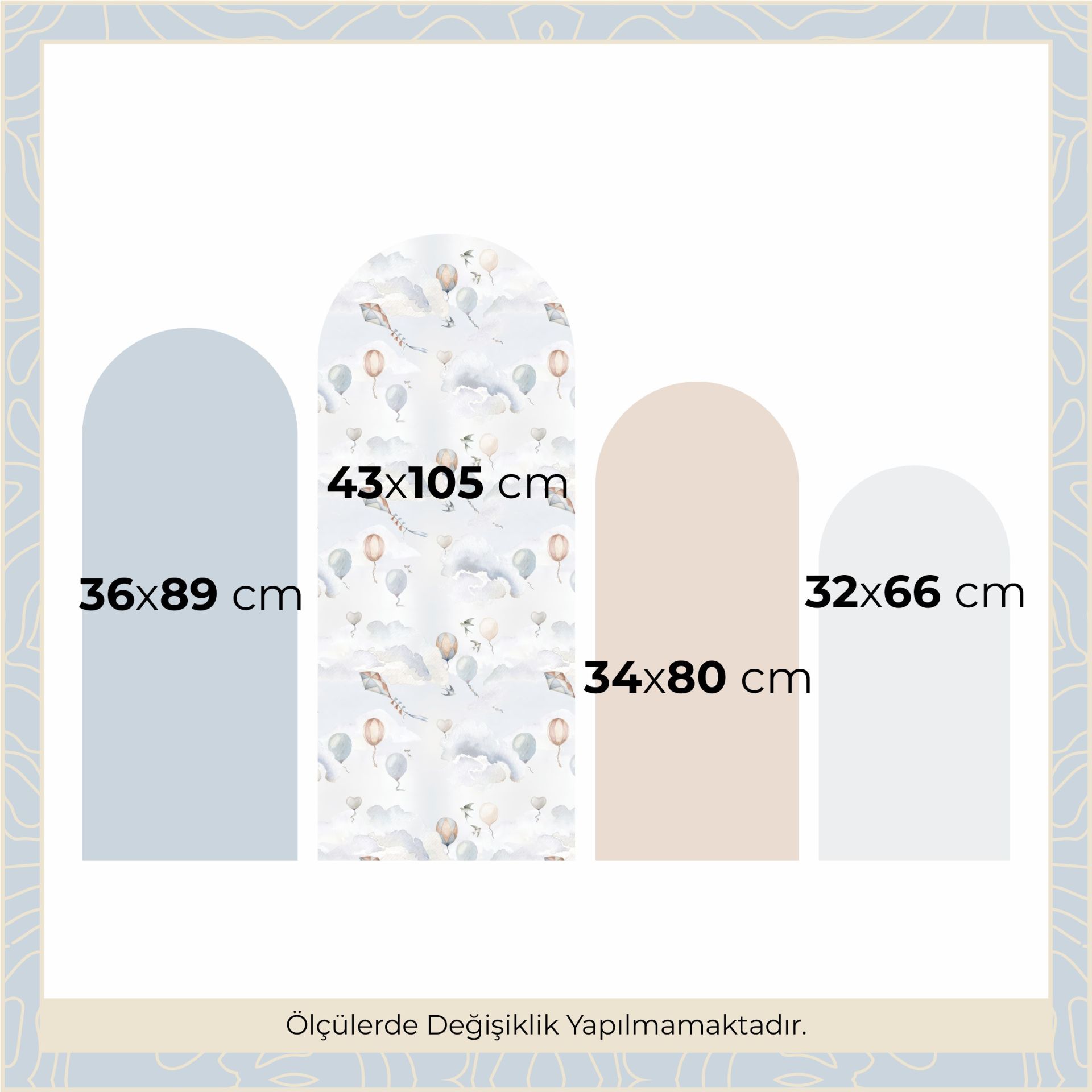 Balonlar ve Bulutlar Arch Sticker